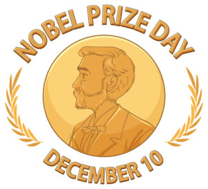 nobel prize day text for banner or poster design